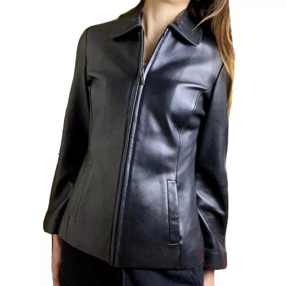 Vintage Liz Claiborne Leather Zipper Blazer/Jacket